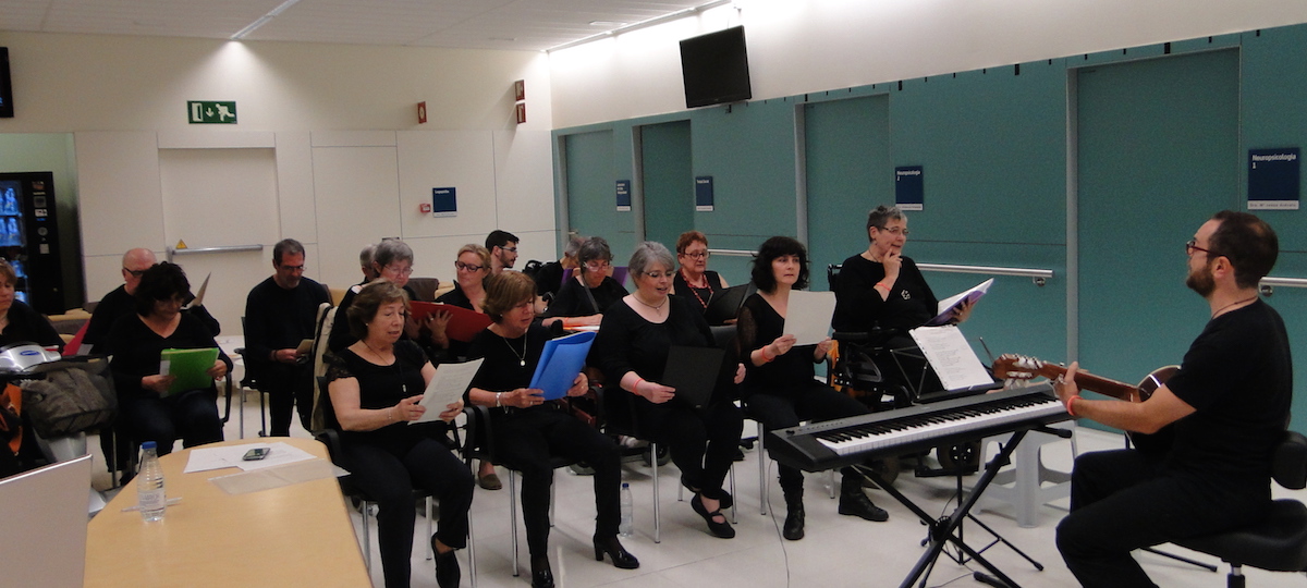 Photo of the Choir with caption:Performance by the Choir on World Multiple Sclerosis Day (25 May 2016)